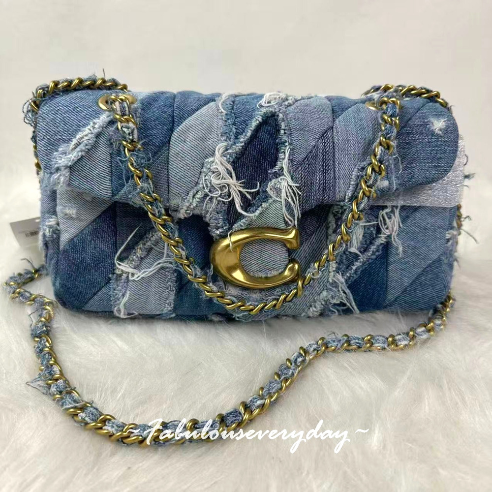 Coach Tabby Shoulder Bag 26 Repurposed Denim Patchwork Quilting/Denim CCX37 NWT